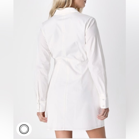 Lulus white collared button up shirt mini dress- size medium, new with tag. - Picture 4 of 4